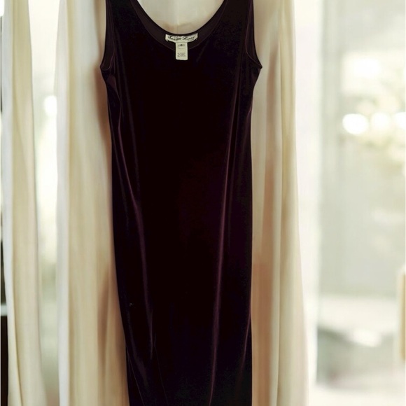 Gorgeous Purple Vintage Velvet Dress - Picture 2 of 4